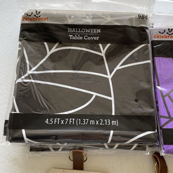 Fall Thanksgiving And Halloween Decor, Signs Tablecloths NWOT - Picture 4 of 6